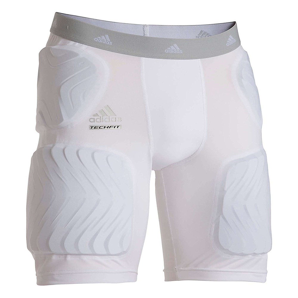 NEW Adidas Men's TechFit 5 Pad‎ Shorts White Football Basketball Size 2XL XXL